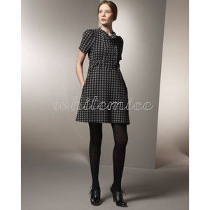 Marc Jacobs grey black houndstooth dark academia dress